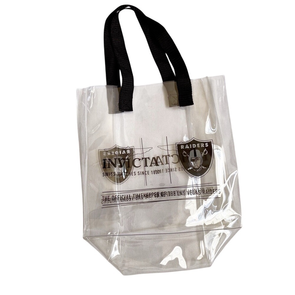 Raiders Las Vegas NFL Sporty Medium Size Clear Tote Bag - Picture 3 of 5